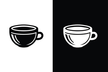 Coffee Cup vector icon silhouette. Tea or coffee cup icon. Hot coffee or caffeine drink flat vector