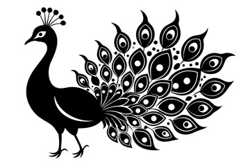 Peacock  silhouette vector illustration