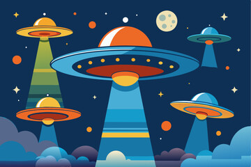 A Cluster of UFOs in the Night Sky