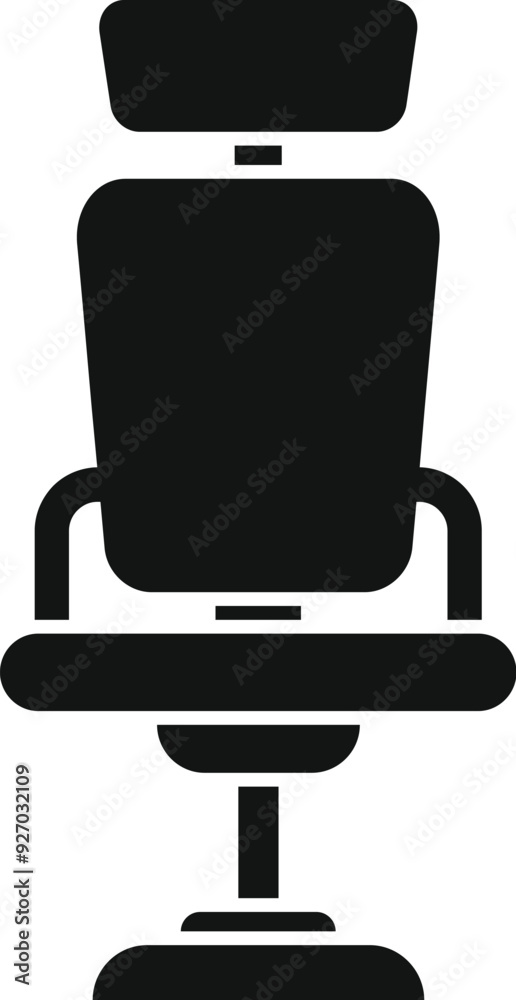 Poster black silhouette of an office chair standing on a white background