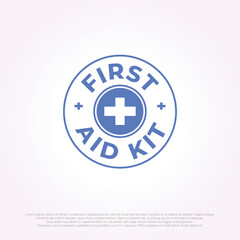 emblem of first aid kit logo icon template vector illustration design