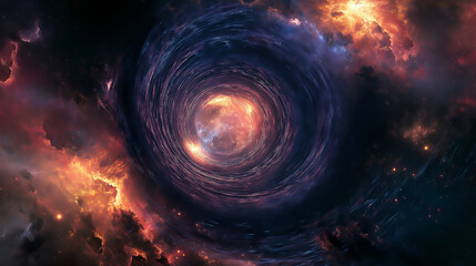 Futuristic art, cosmic tunnels,