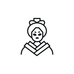 Geisha icon. Simple Geisha icon for social media, app, and web design. Vector illustration