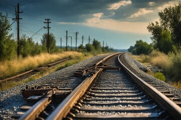 Obraz premium Train Tracks in the Countryside