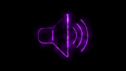 Glowing Speaker Icon, Blue Neon Sound Symbol, Luminous Volume Image, Modern Audio Icon, Neon Sound Waves, Glowing Blue Speaker