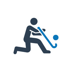 Person playing field hockey icon