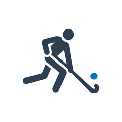 Person playing field hockey icon