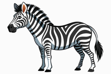 Cartoon Zebra with Black and White Stripes