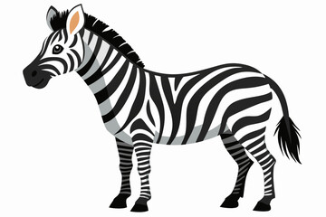 Obraz premium A Cartoon Zebra with Black and White Stripes
