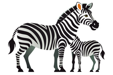 Obraz premium Adult and Baby Zebra Standing Side by Side