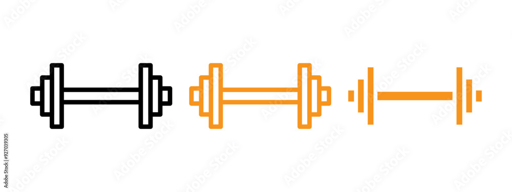 Poster barbell icon web design in vector