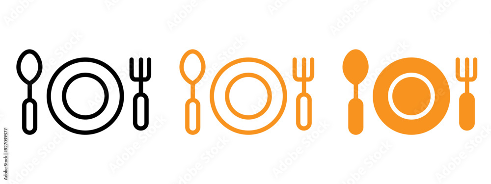 Poster canteen icon web design in vector
