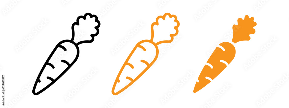 Poster Carrot icon web design in vector