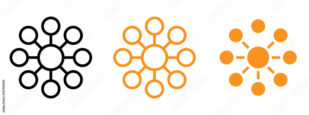 Aufkleber centralized icon web design in vector