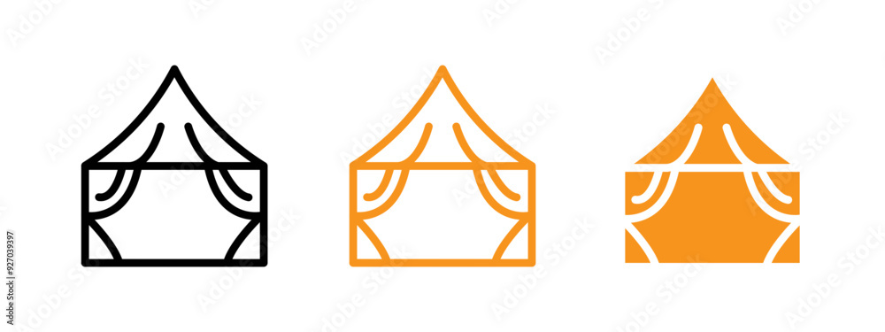 Poster circus tent icon web design in vector