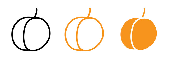 Apricot icon web design in vector