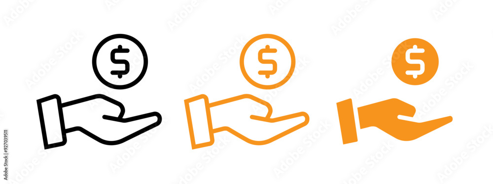 Poster donation icon web design in vector