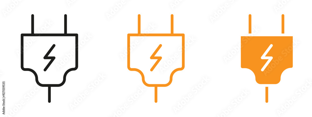 Poster electric plug icon web design in vector