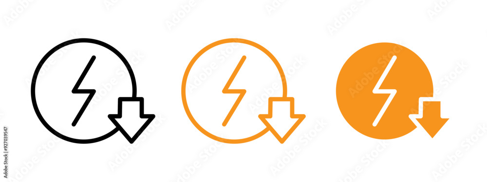 Aufkleber energy reduction icon web design in vector