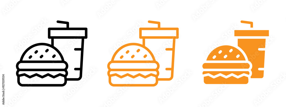 Aufkleber fast food icon web design in vector