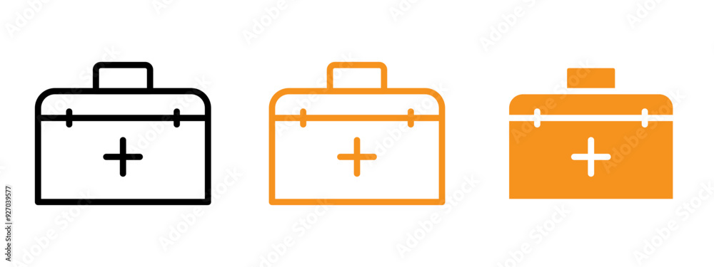 Poster first aid box icon web design in vector