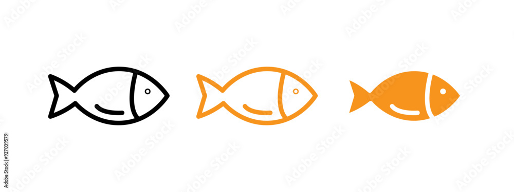 Aufkleber fish icon web design in vector