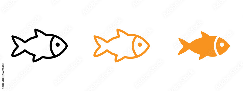 Poster fish icon web design in vector