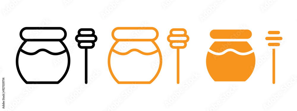 Aufkleber honey jar icon web design in vector