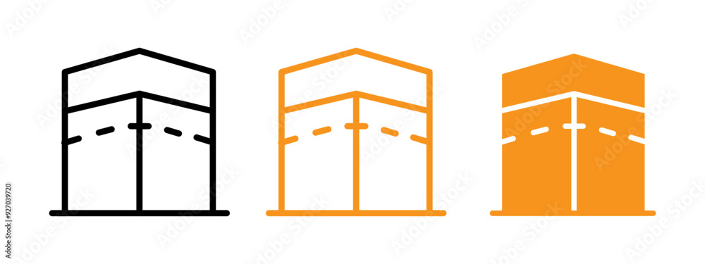 Poster Kaaba icon web design in vector