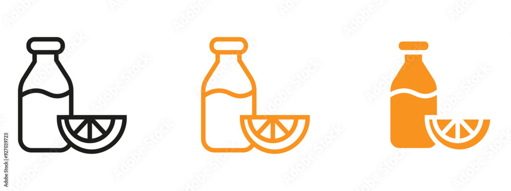 Poster juice bottle icon web design in vector