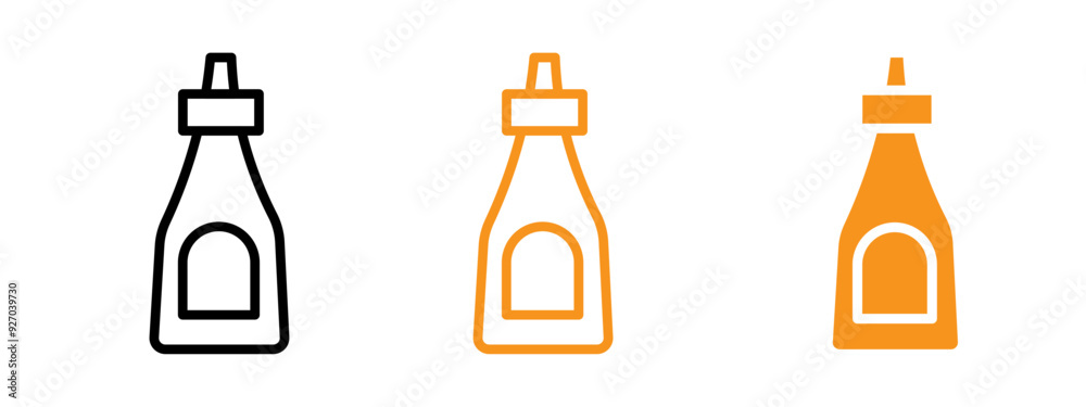 Poster ketchup icon web design in vector