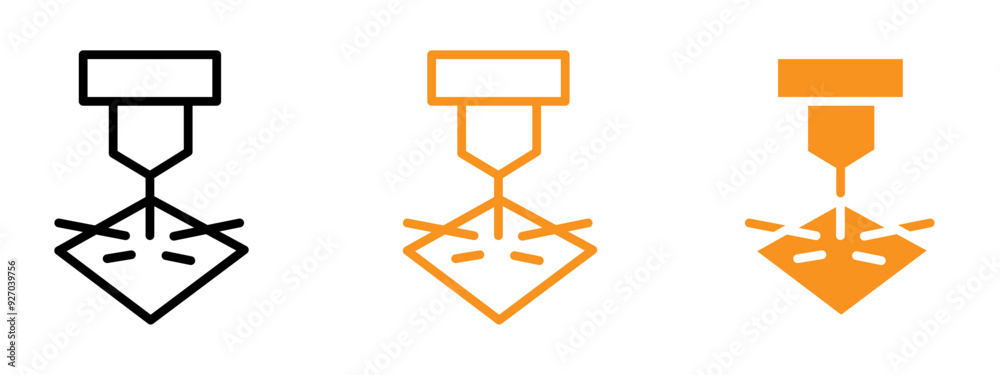 Poster Laser machine icon web design in vector