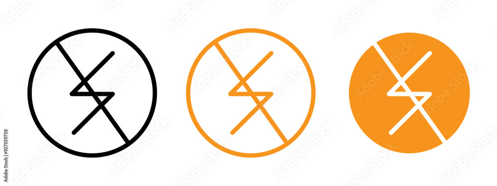 Aufkleber Light off icon web design in vector