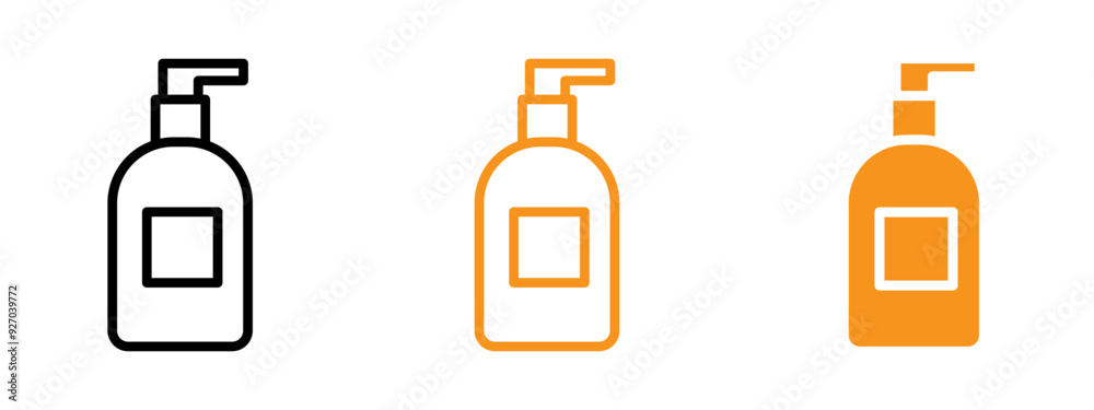 Poster Liquid soap bottle icon web design in vector