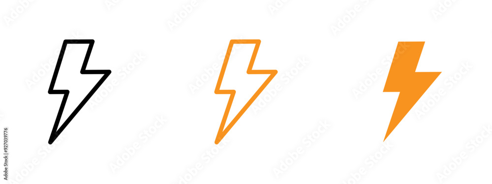 Poster Lightning icon web design in vector