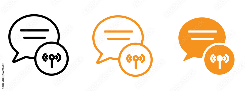 Poster live chat icon web design in vector