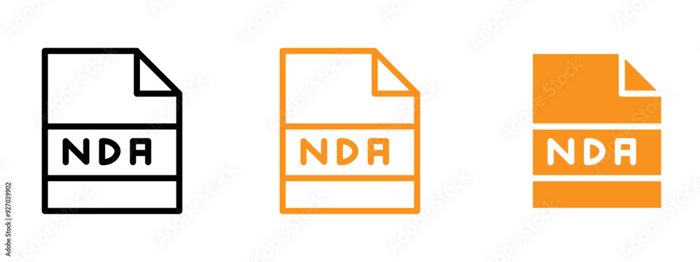 Poster NDA icon web design in vector