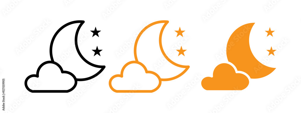 Poster night icon web design in vector