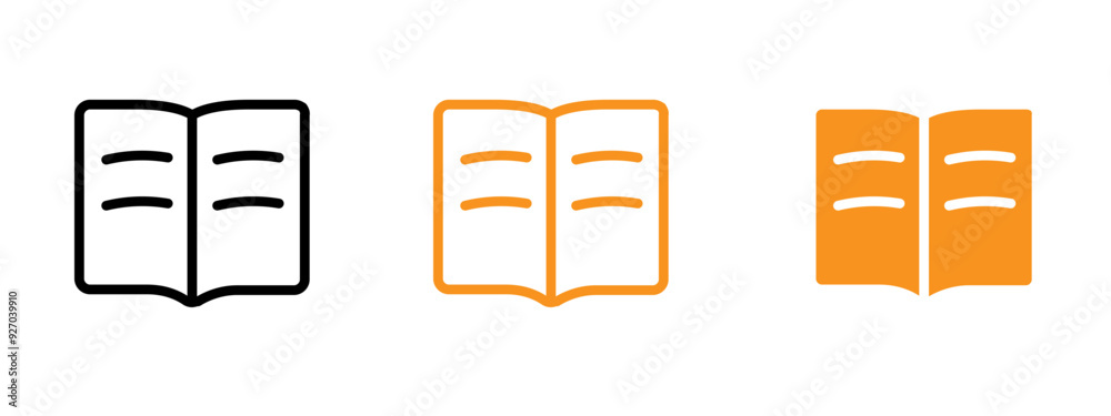 Poster open book icon web design in vector