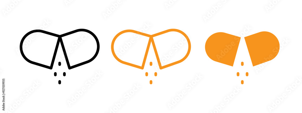 Poster Open Capsule icon web design in vector