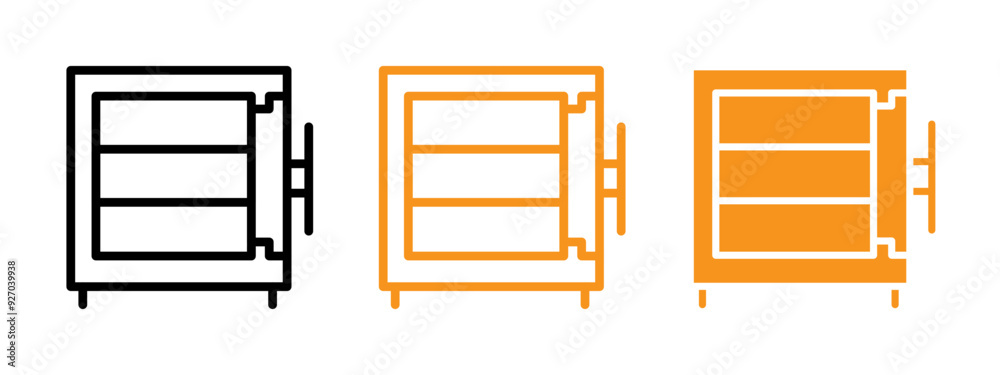 Aufkleber open safe icon web design in vector