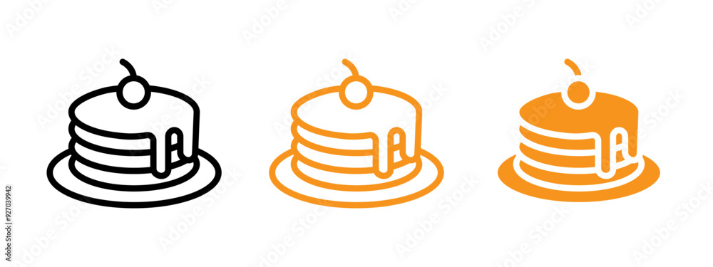 Poster pancakes icon web design in vector