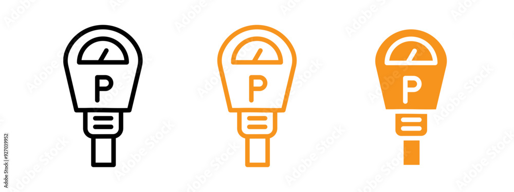 Poster Parking meter icon web design in vector