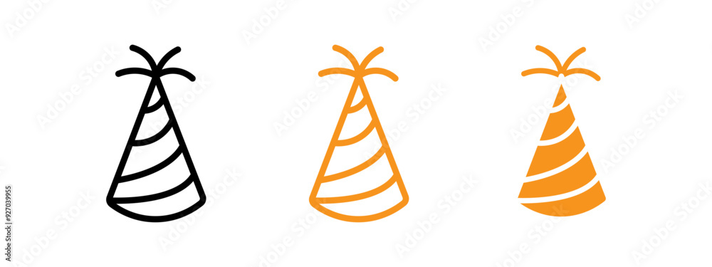 Poster party hat icon web design in vector