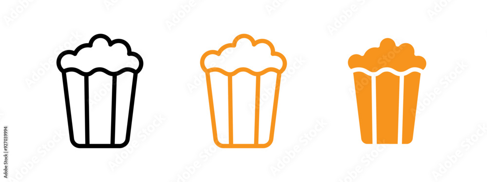 Poster popcorn icon web design in vector