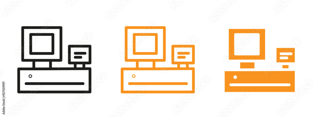 Aufkleber pos system icon web design in vector