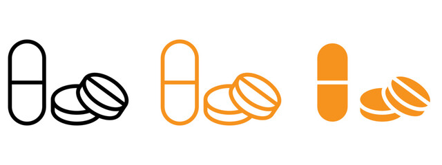 Painkiller pills icon web design in vector