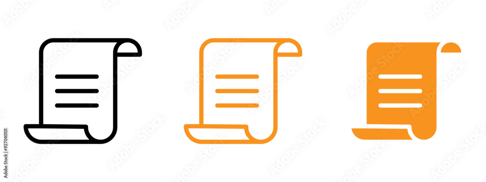 Aufkleber Scroll paper icon web design in vector