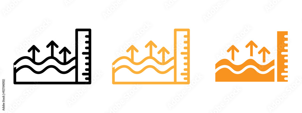Poster sea level icon web design in vector