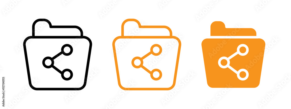 Poster Share folder line icon web design in vector